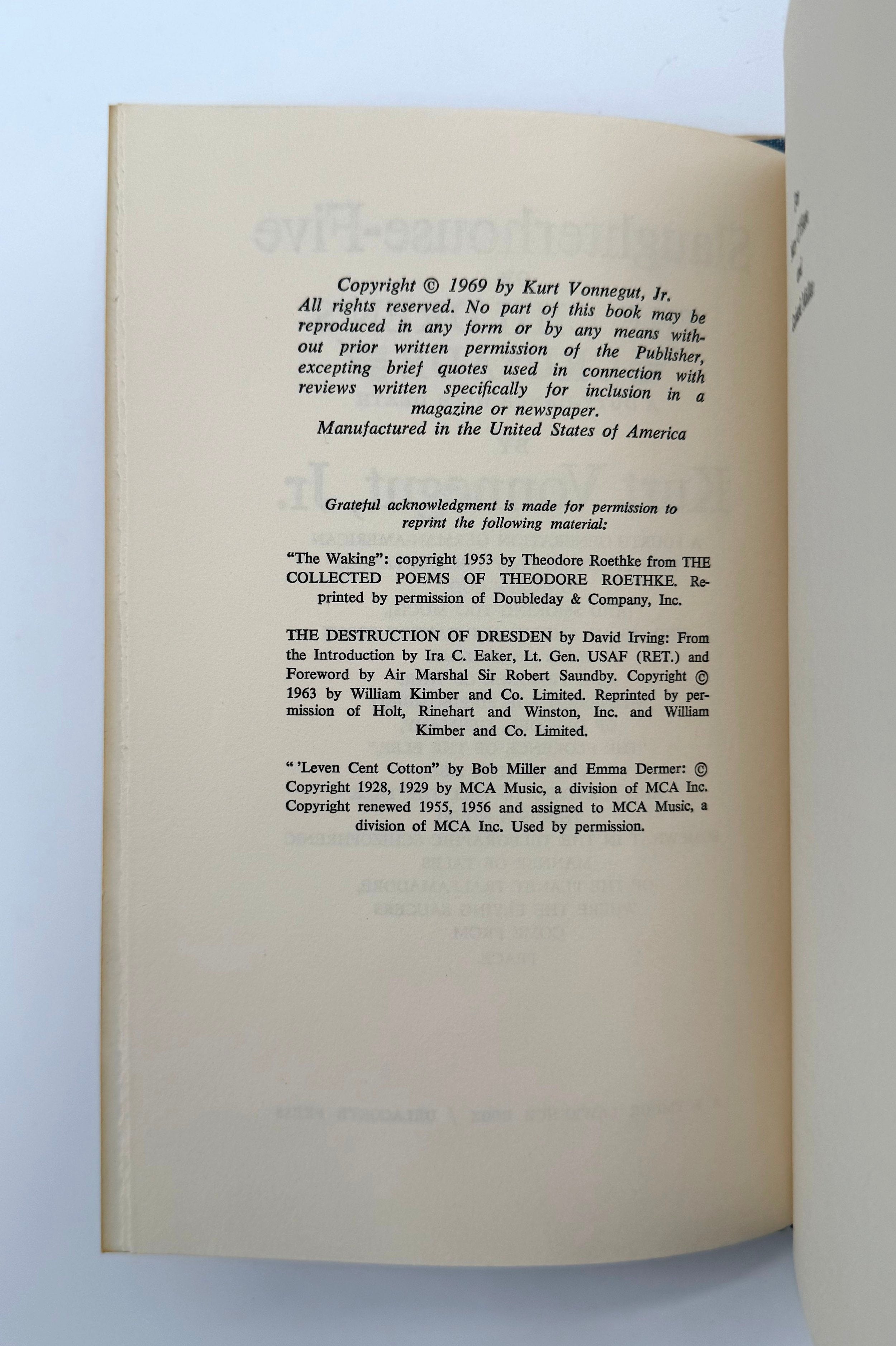 Back cover of a book with copyright and permission information on a white background