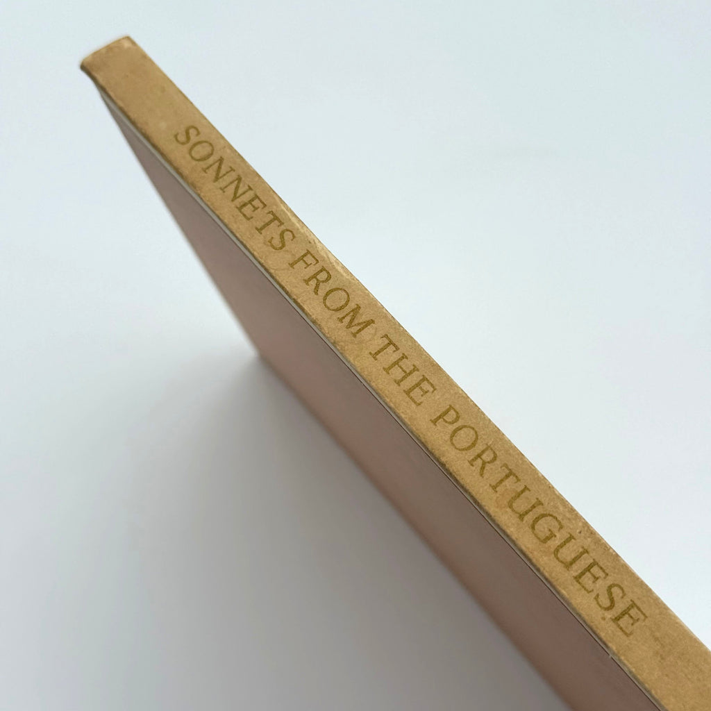 Book spine with 'Sonnets from the Portuguese' text on a light background