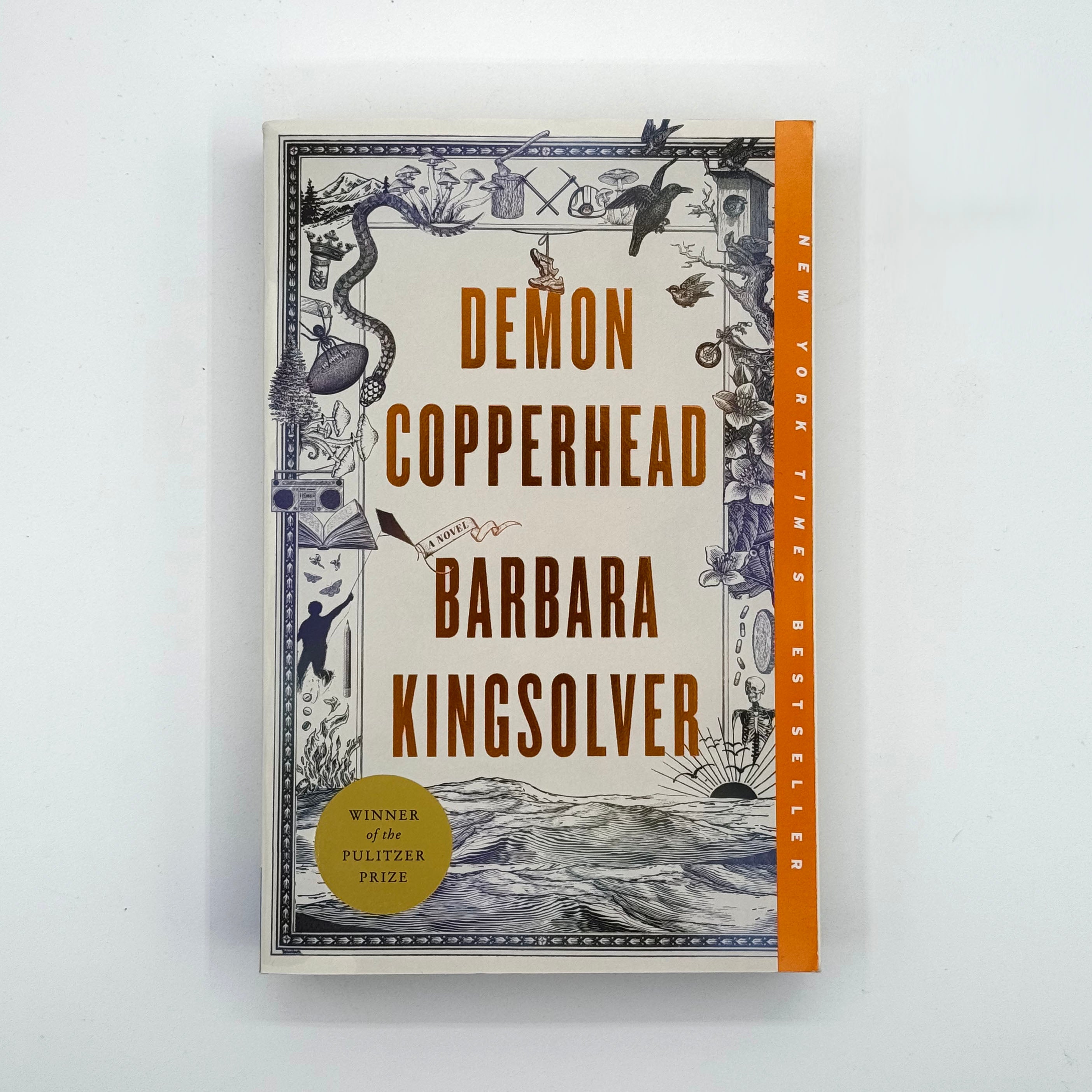 Book cover of 'Demon Copperhead' by Barbara Kingsolver on a white background