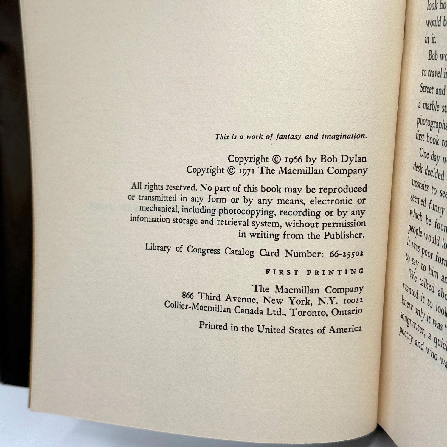 Book page with copyright information and text