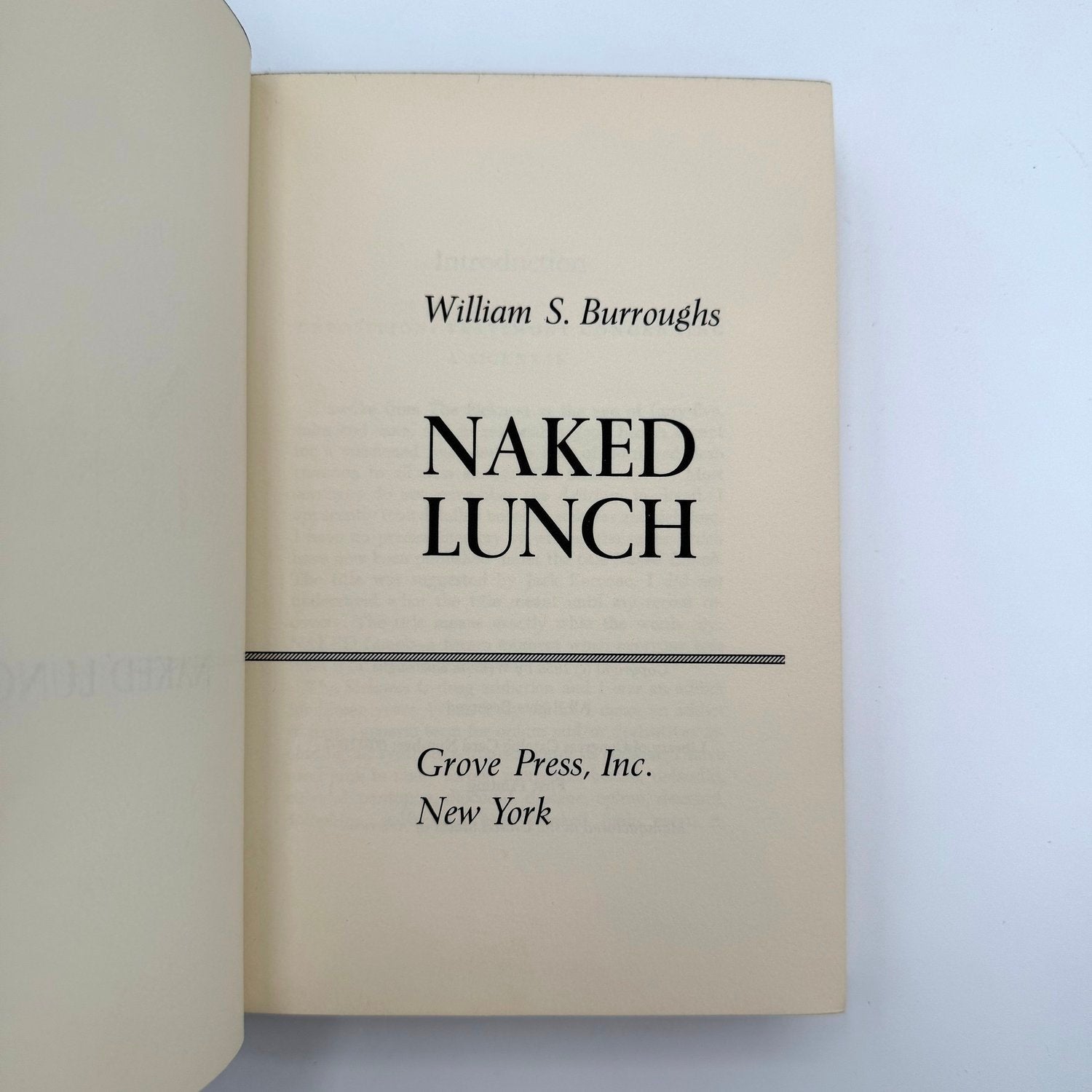 Book cover of 'Naked Lunch' by William S. Burroughs with Grove Press, Inc. on a light background