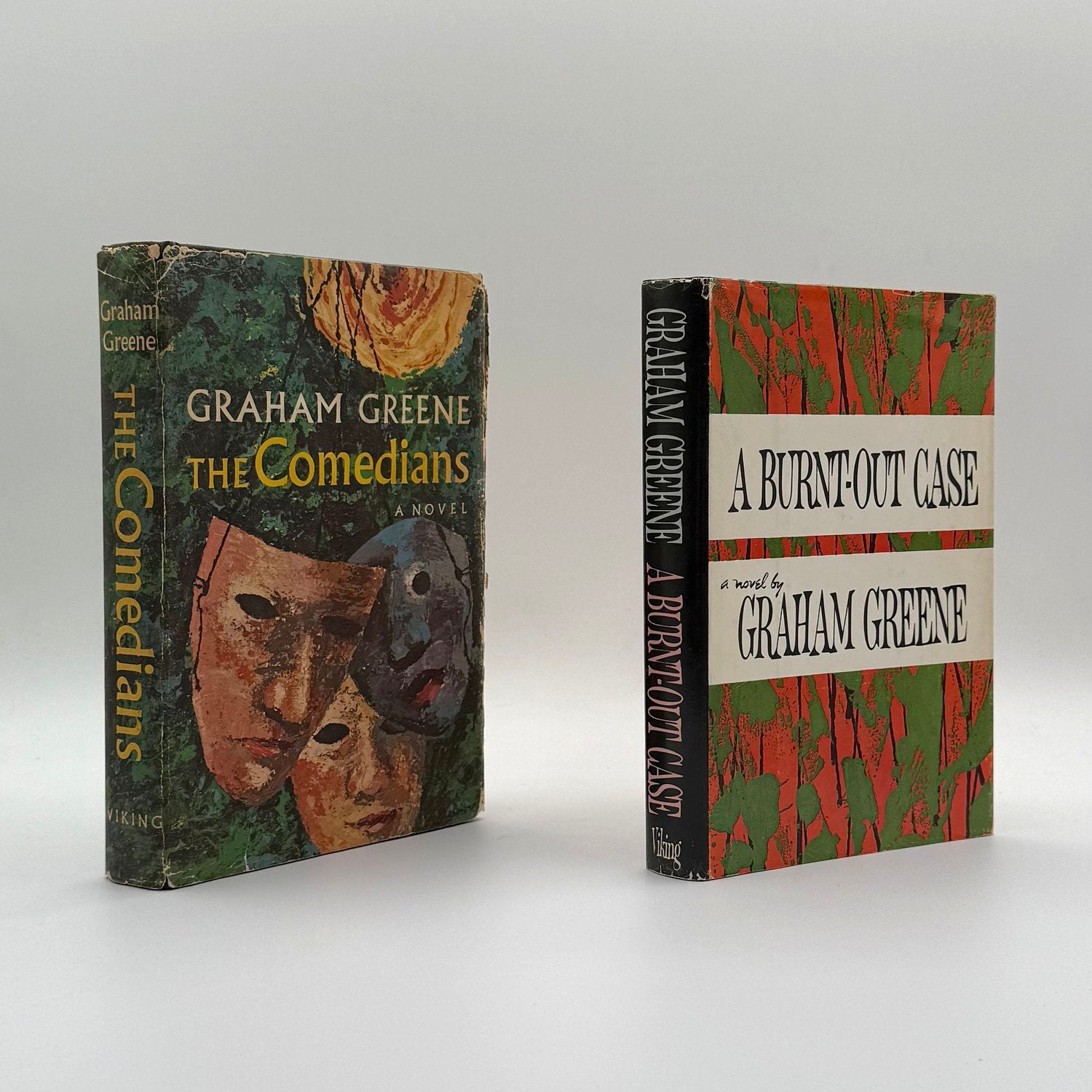 Graham Greene first edition set - The Comedians and A Burnt-Out Case literary fiction novels