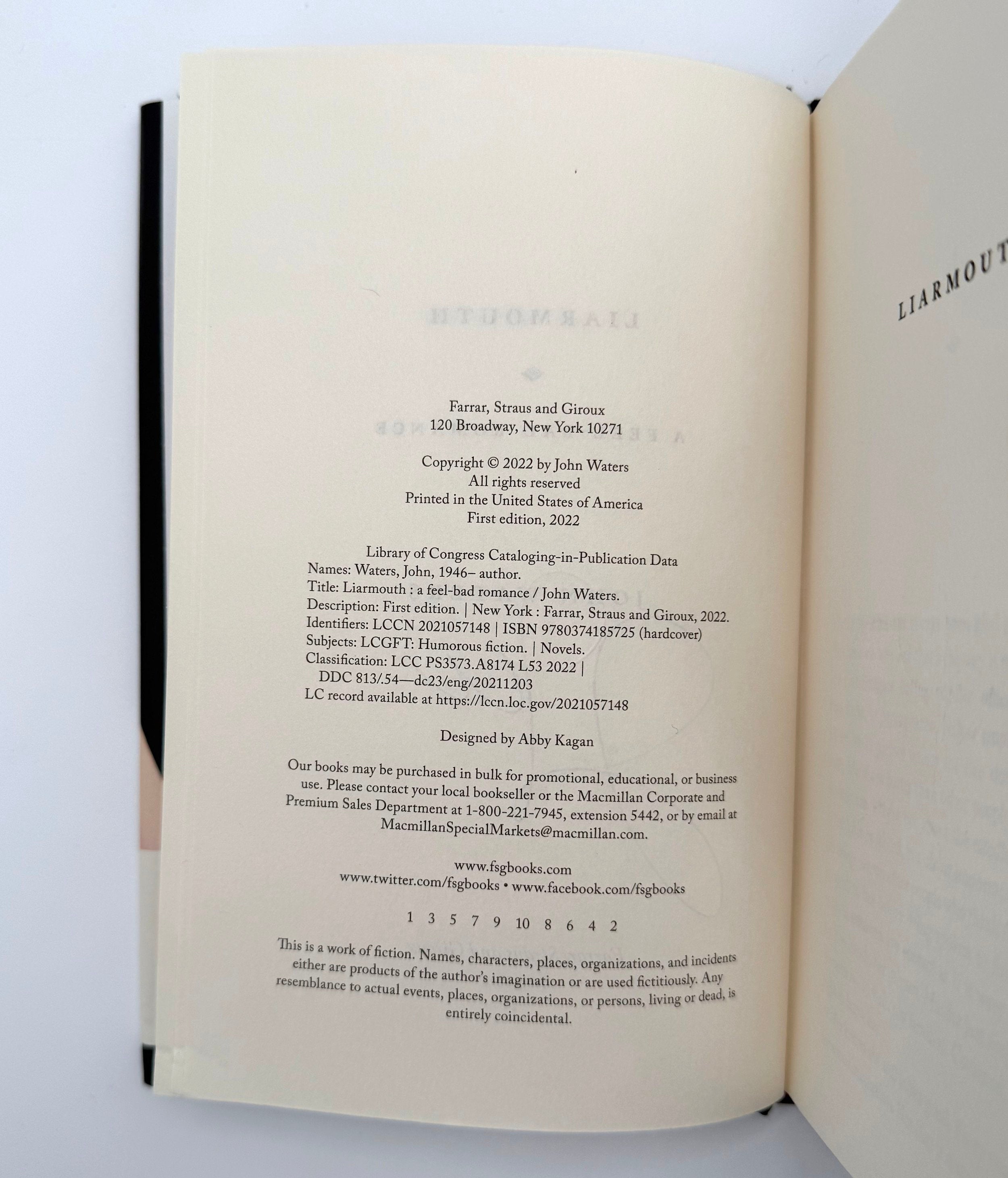 copyright page of a book with text and contact information