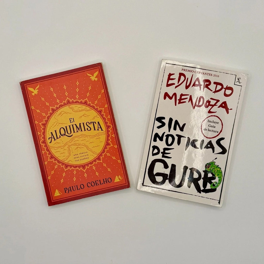 El Alquimista and Sin Noticias de Gurb Spanish paperback book set - Paulo Coelho Eduardo Mendoza contemporary fiction