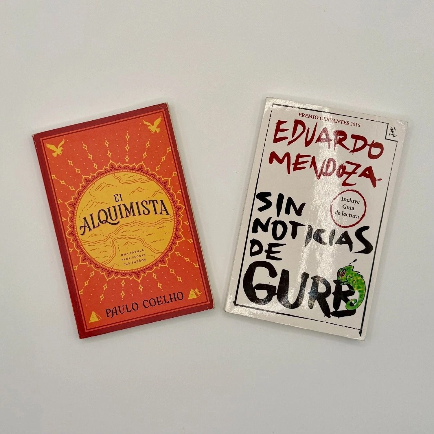 El Alquimista and Sin Noticias de Gurb Spanish paperback book set - Paulo Coelho Eduardo Mendoza contemporary fiction