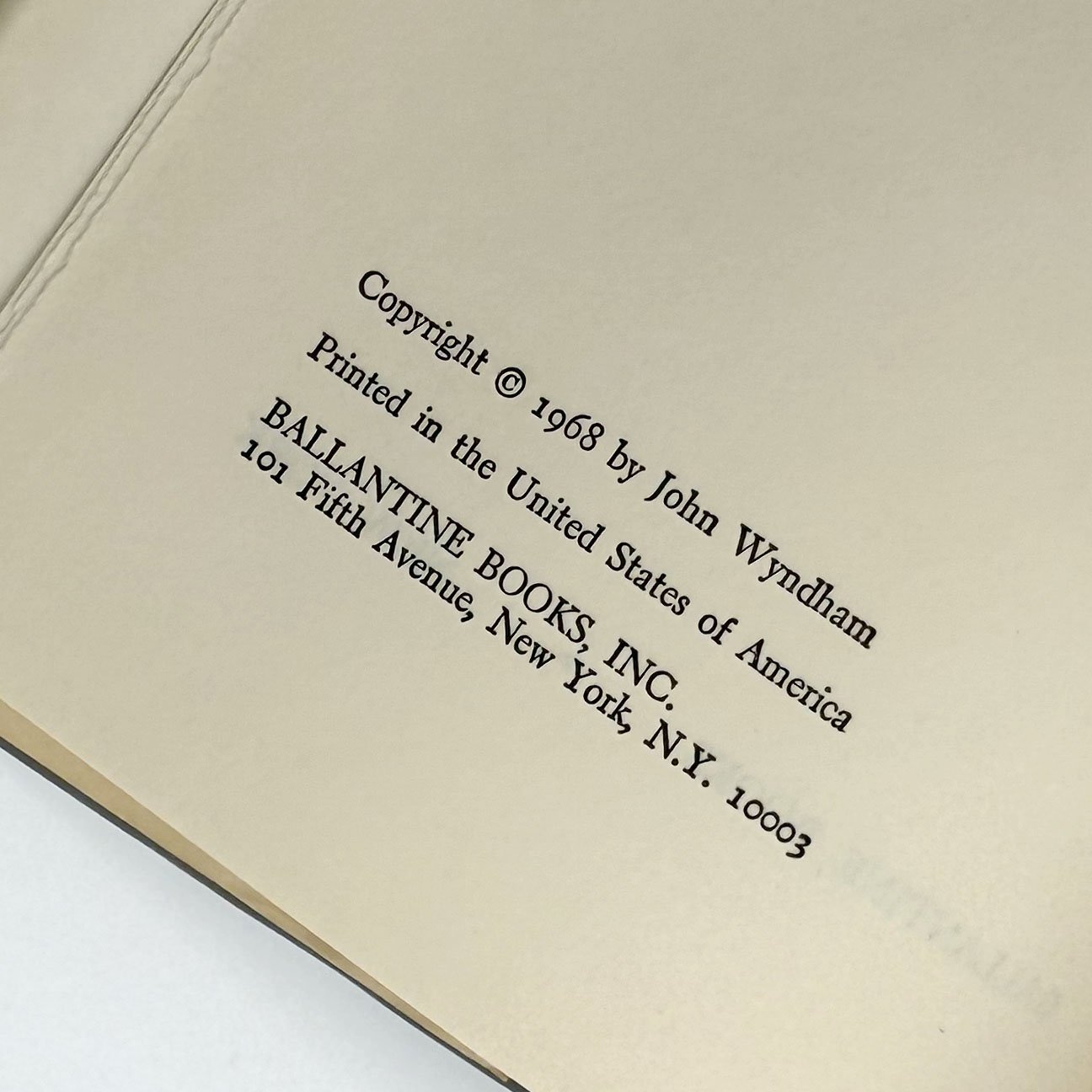 Copyright information on a book page with 'Ballantine Books, Inc.'