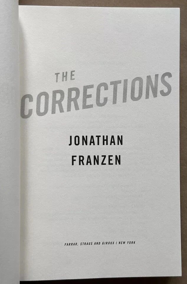 Book cover of 'The Corrections' by Jonathan Franzen with a plain background