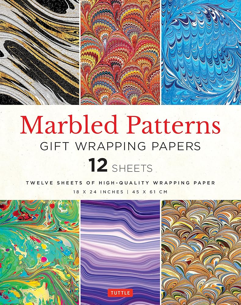 Marbled Patterns Gift Wrapping Papers - 12 sheets: 18 x 24 inch (45 x 61 cm) Wrapping Paper cover image