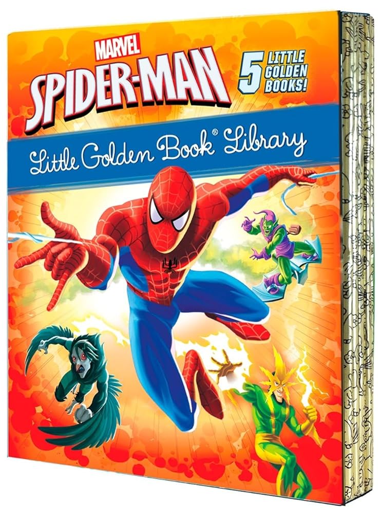 Spider-Man Little Golden Book Library (Marvel): Spider-Man!; Trapped by the Green Goblin; The Big Freeze!; High Voltage!; Night of the Vulture! cover image