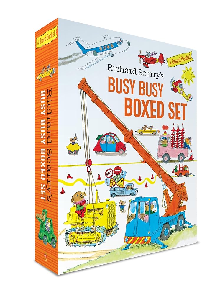 Richard Scarry's Busy Busy Boxed Set: Busy Busy Airport; Busy Busy Cars and Trucks; Busy Busy Construction Site; Busy Busy Farm (Richard Scarry's BUSY BUSY Board Books) cover image