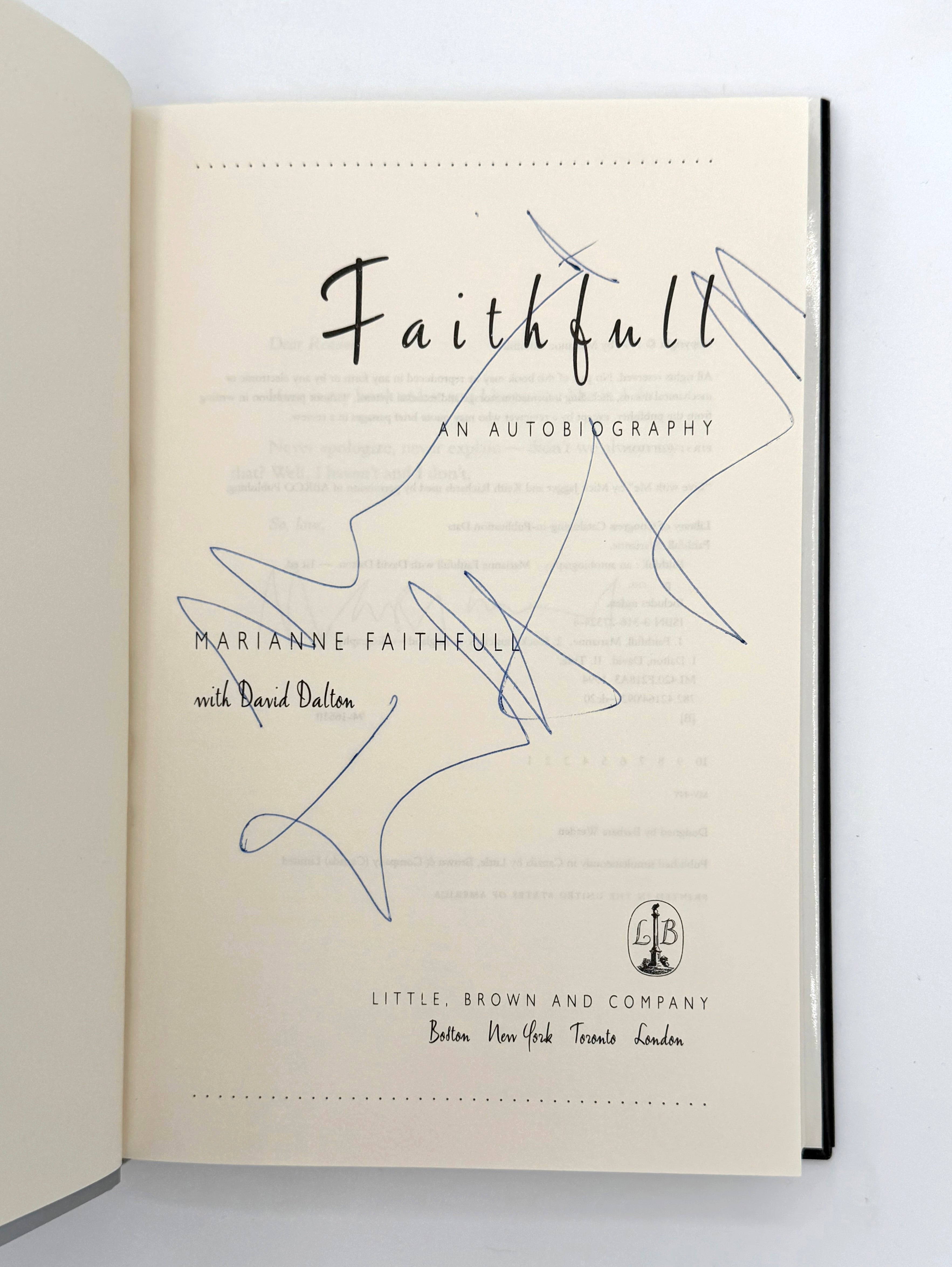 Faithfull: An Autobiography — Signed First Edition by Marianne Faithfull