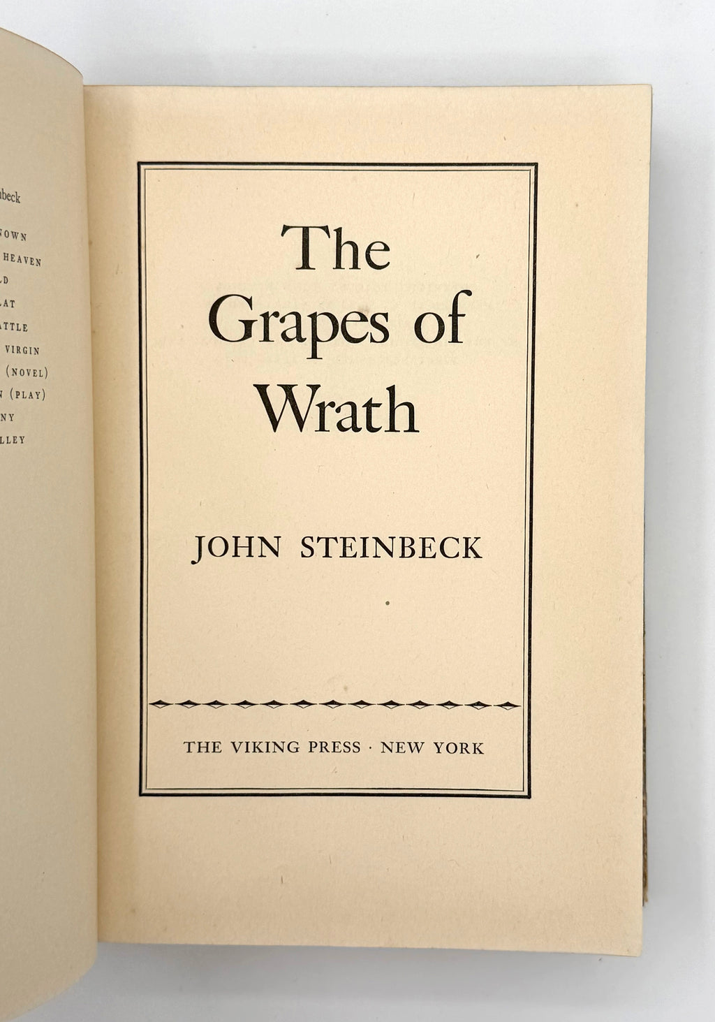 The Grapes of Wrath — First Edition, First Printing (1939)