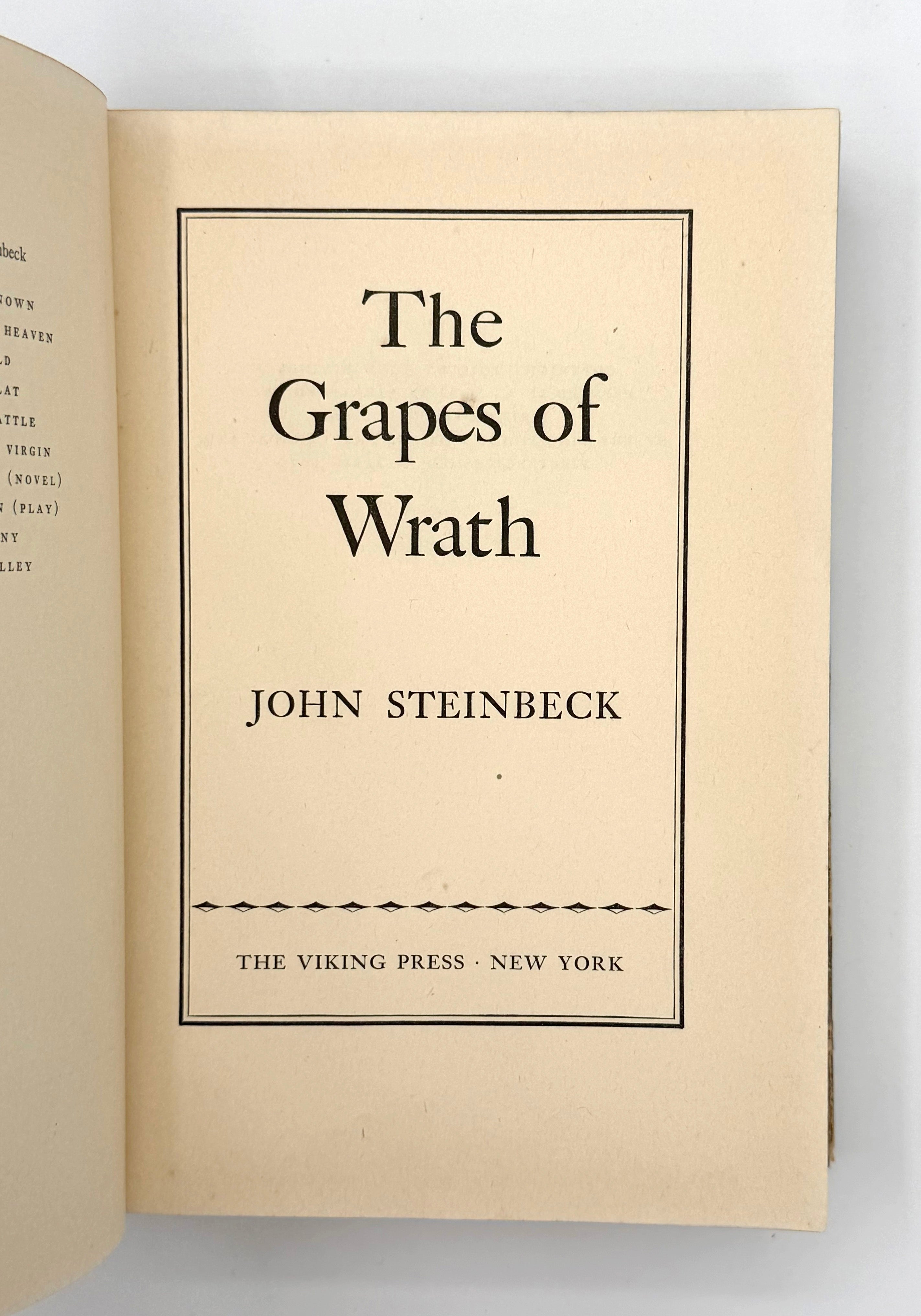 The Grapes of Wrath — First Edition, First Printing (1939)