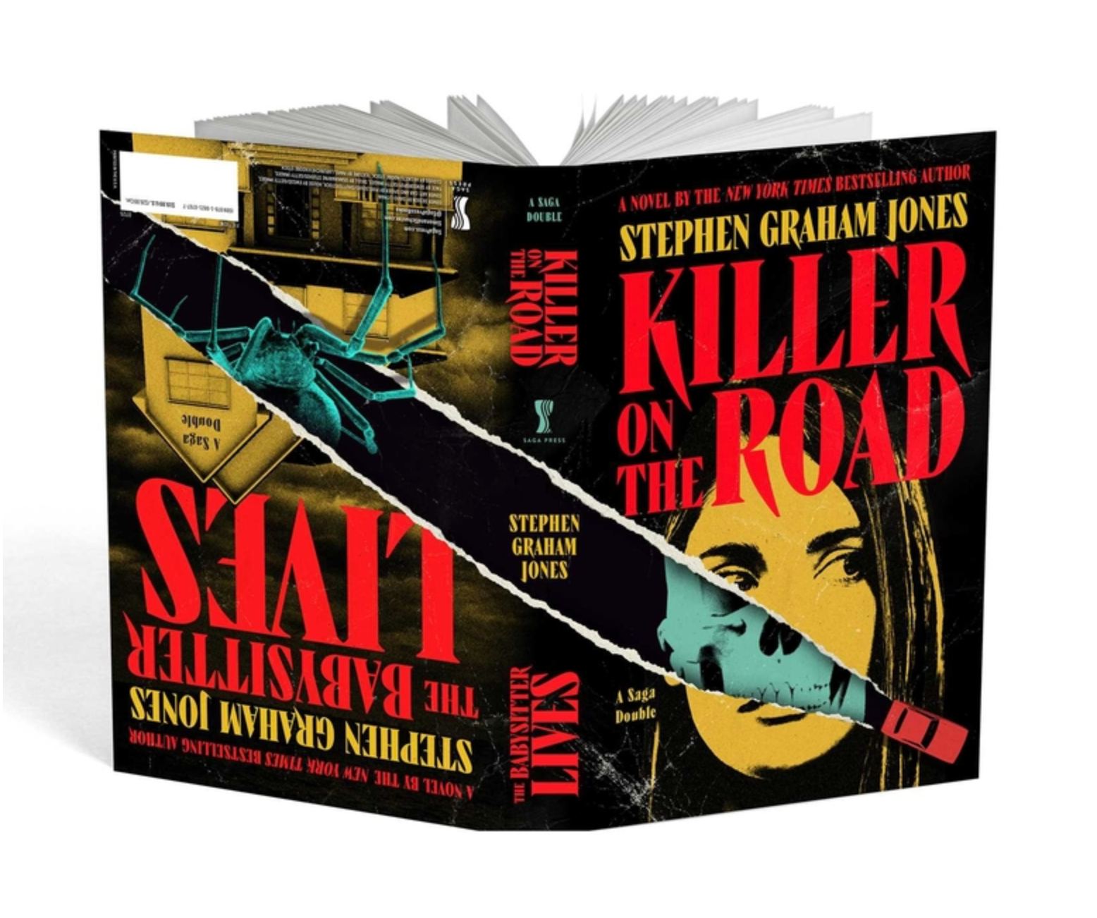 Book titled 'Killer on the Road' by Stephen Graham Jones with a stylized cover design.