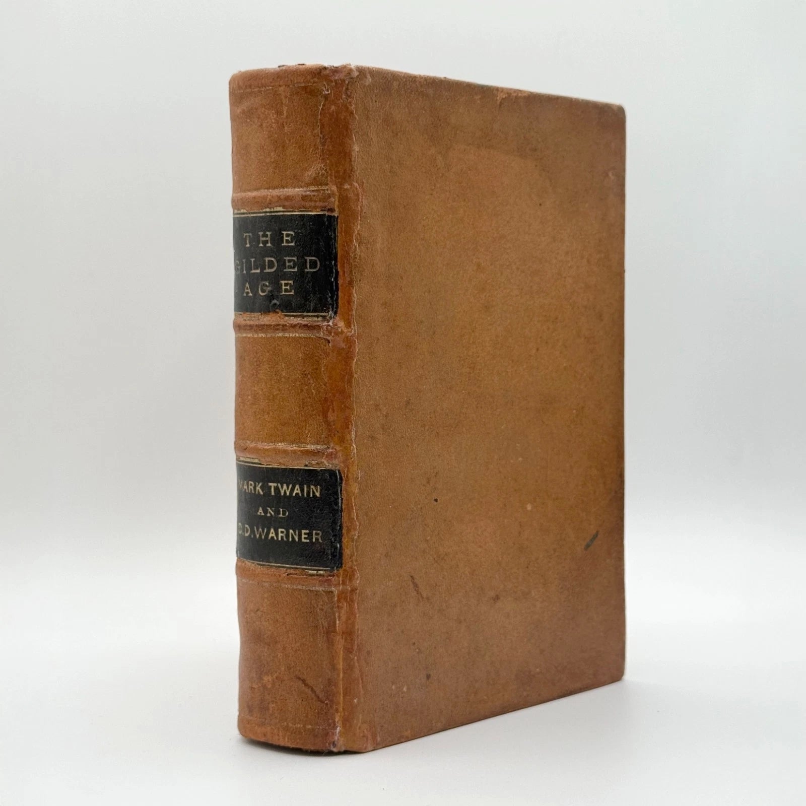 The Gilded Age by Mark Twain first edition 1874 - full leather binding with gilt lettering and raised bands